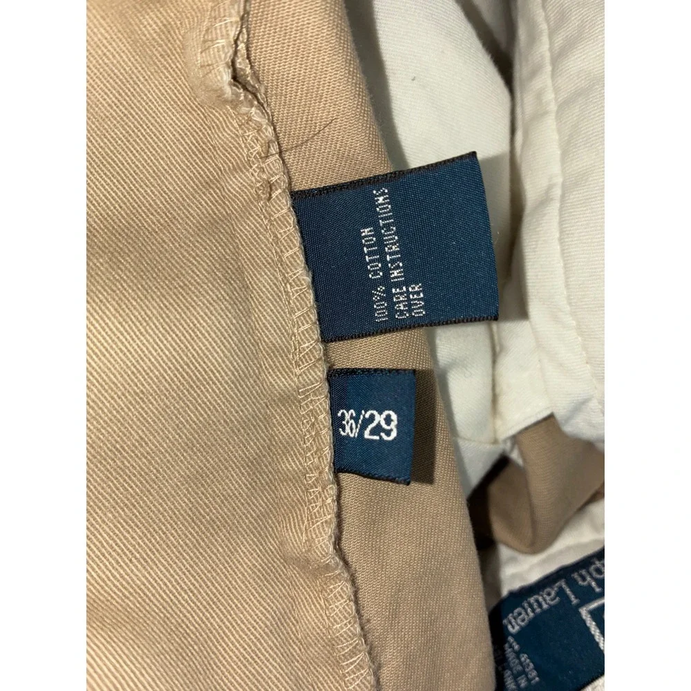Polo Ralph Lauren Classic Chino Pants Mens 36x26 Tan Khaki Straight Leg Cotton